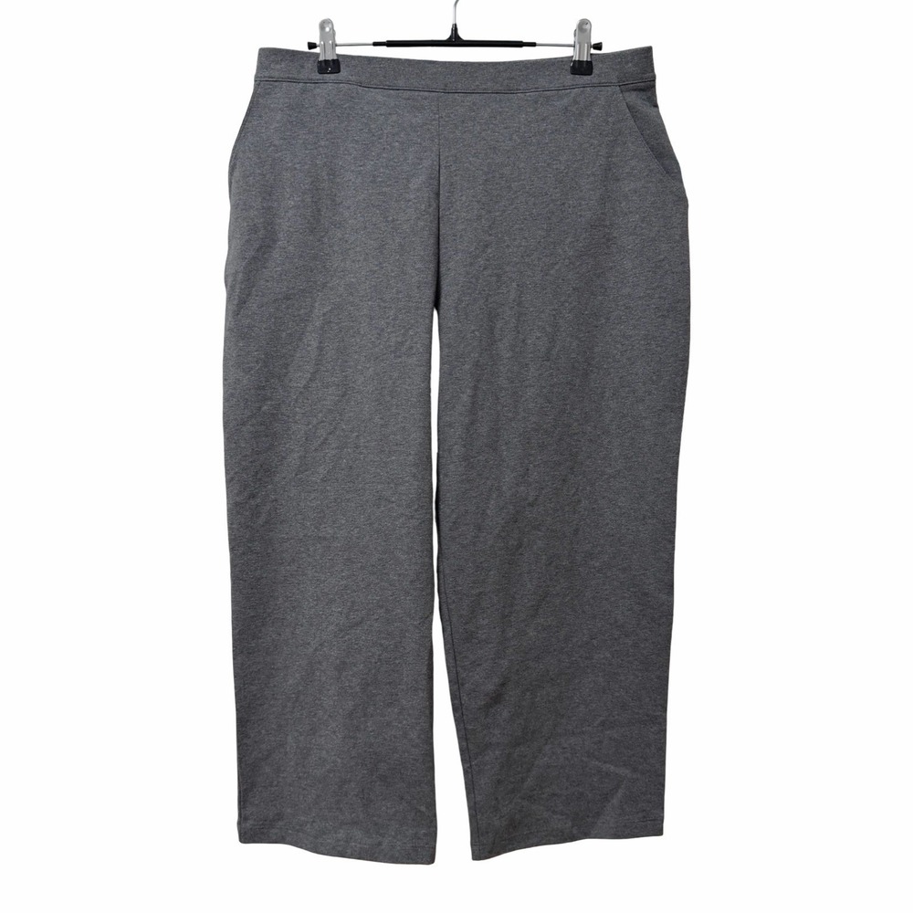 LL Bean Womens Perfect Fit Pull On Cropped Pant Size LP Gray Everyday Casual NEW